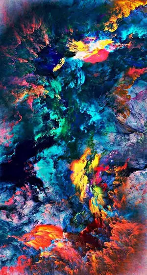 3D Phone Burst Colors Abstract Art