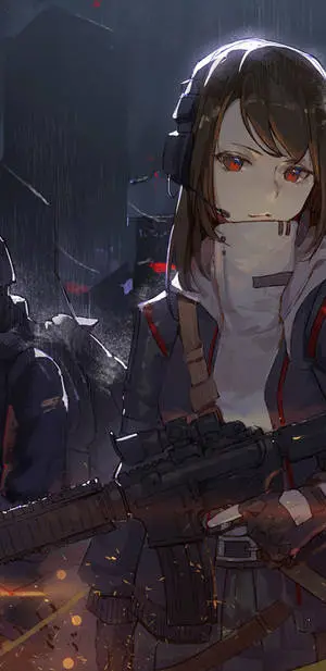 4K Anime IPhone Fierce Armed Girl
