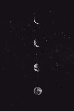 the moon and the moon phases in the sky