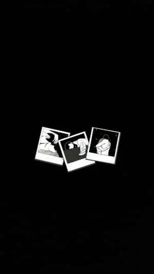 a black background with pictures on it