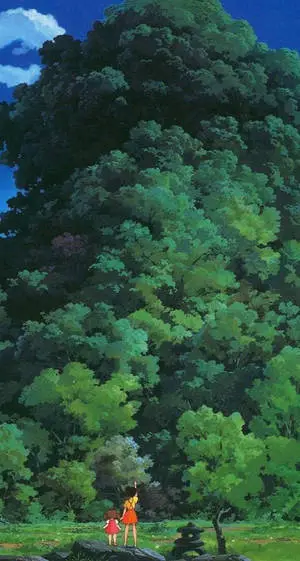 Aesthetic Iphone Xr Green Forest Cartoon