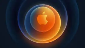 Apple Logo on Abstract Background
