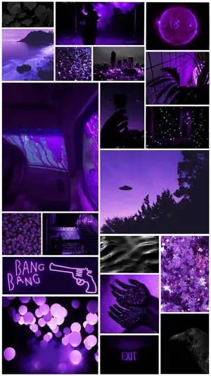 Atmospheric Purple And Black Aesthetic Collage