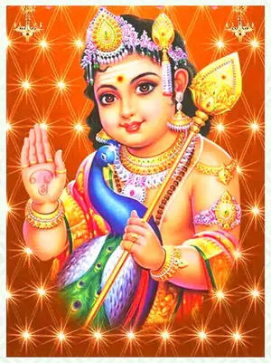 Baby Murugan With Golden Ornaments