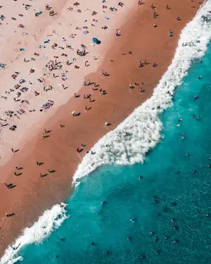 Enjoying the Beach From Above
