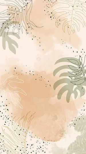 Beige Leaves Design iPhone