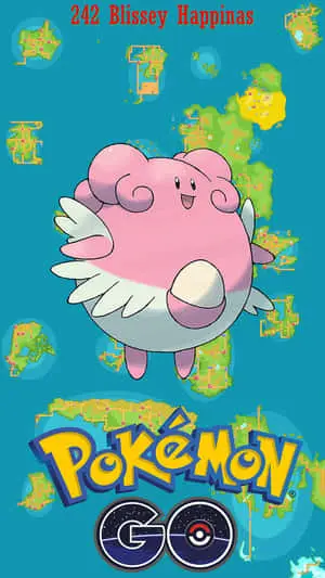 Blissey With Pokemon Go Logo