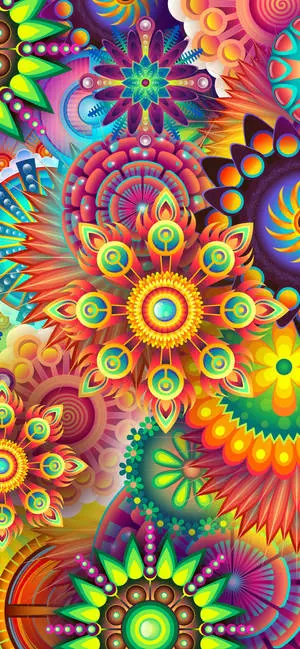 Bright Colorful iPhone Mandala Flower Pattern