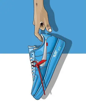 Cartoon Jordan Shoes Air Off-White Blue