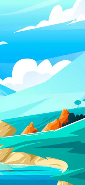 Colorful iPhone Sea And Mountain Digital Art