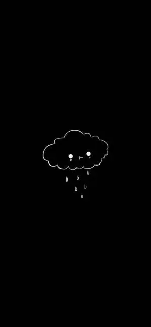 Cute Black And White Aesthetic Smiling Raincloud