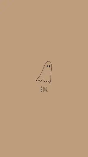 Cute Halloween iPhone Ghost In Peach