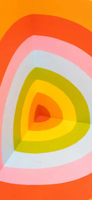 a colorful painting of a circular shape