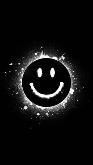 Enigmatic Black Smile on Grunge Background