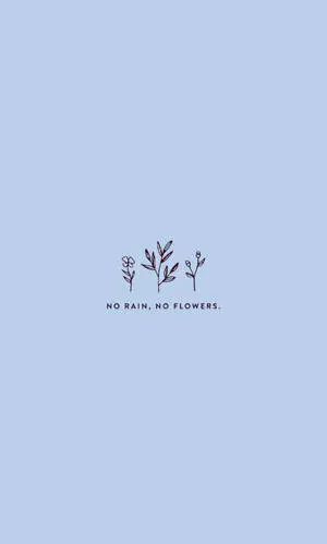 Floral Design On Blue Aesthetic Quote iPhone 
