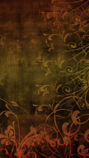 a brown and orange background with a floral pattern