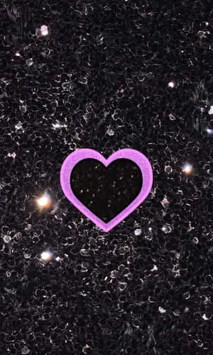 Glitter Pink Hearts Layer On Sparkly Black