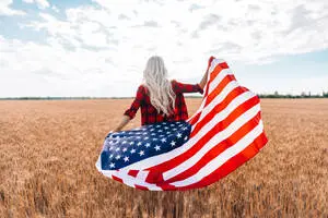 Grass Field USA Flag iPhone 