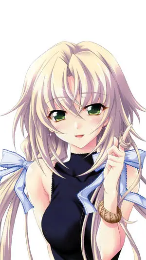 Hair Twirling Cute Anime Girl iPhone
