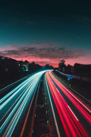 Incredible Highway At Night iPhone Background