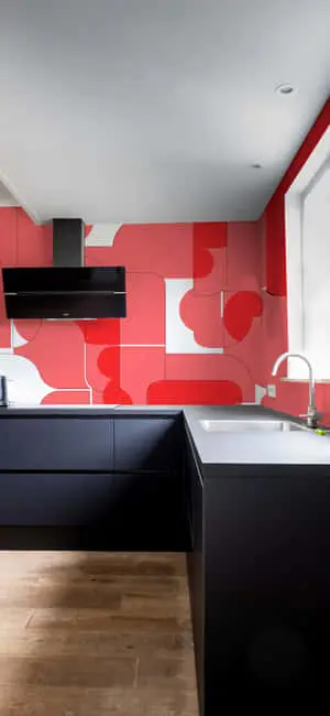 Red Abstract Design Iphone Xs Kitchen Background