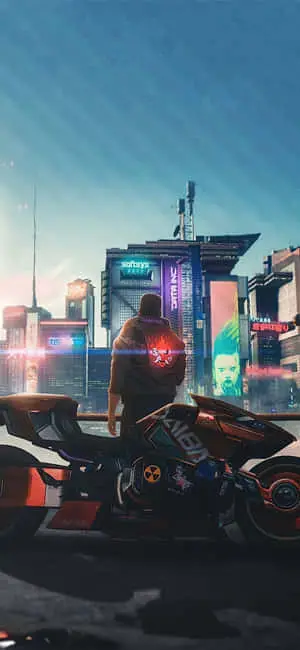 iPhone XS Max Cyberpunk 2077 Samurai Logo Background