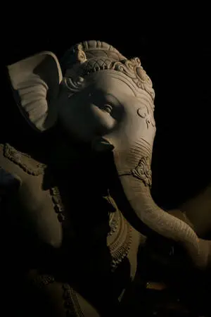 Majestic Lalbaugcha Raja on a Black Background