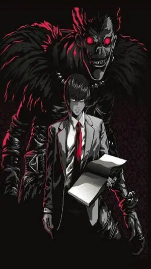 Light and Ryuk - The Unholy Alliance from Death Note on iPhone Wallpaper