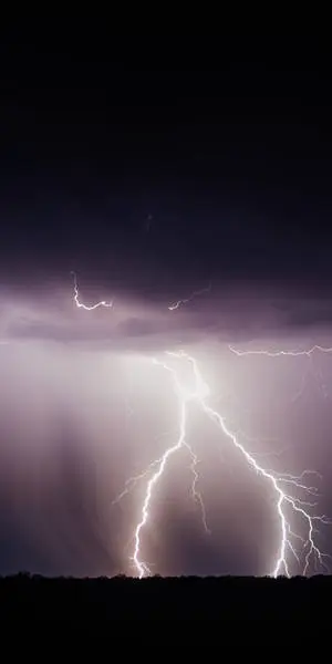Lightning Storm Fills The Night Sky 