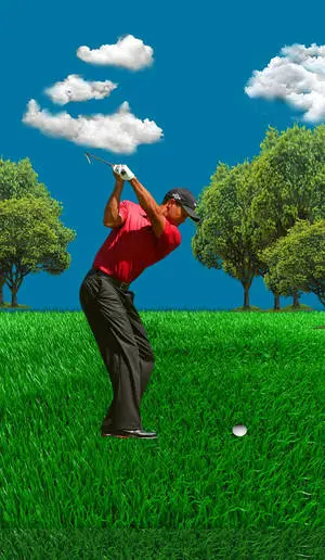 Man Playing Golf IPhone
