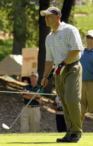 Man With A Club Golf Phone