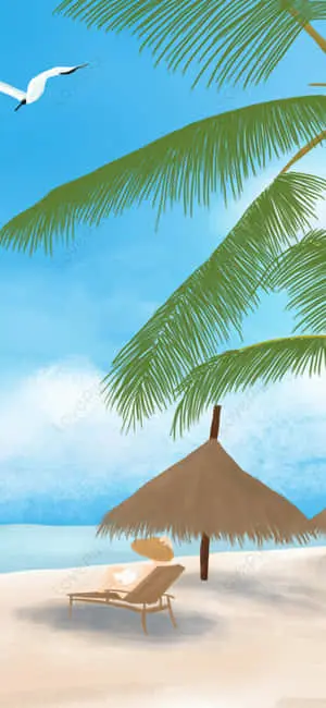 Mesmerizing scenery with an iPhone X showcasing a serene beach wallpaper