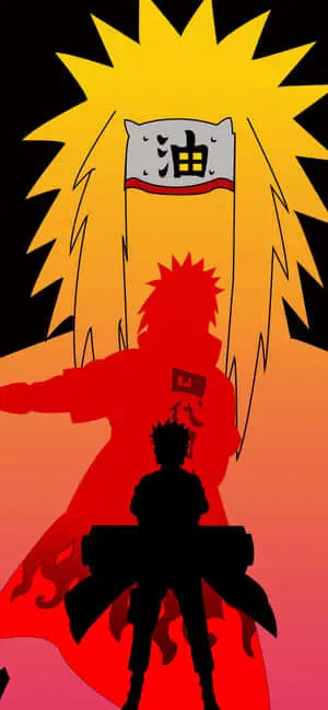 a silhouette of a naruto character