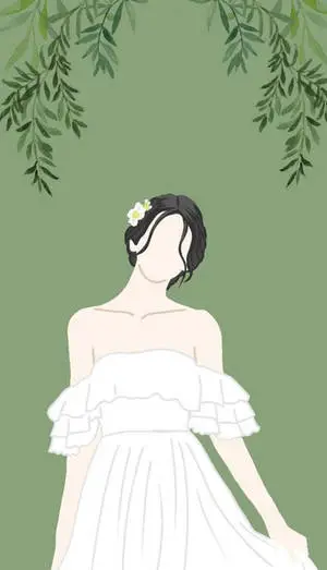 Minimalist Girl White Dress Unique Cool PFP Art