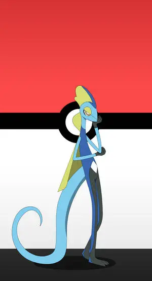 Minimalist Inteleon Poké Ball Background. 