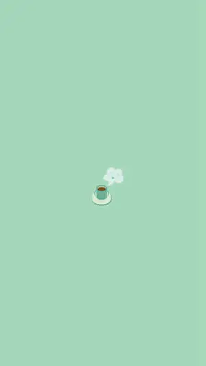 Coffee Pastel Green Minimalist Iphone Picture