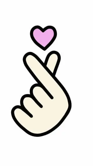 Minimalist Saranghae Finger Heart 