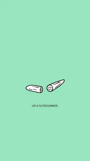 Cucumber Drawing On Mint Green Iphone