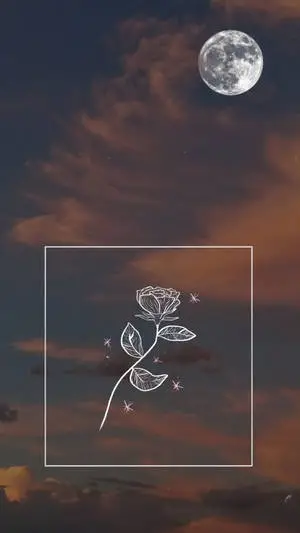 Moon Aesthetic Rose Sketch