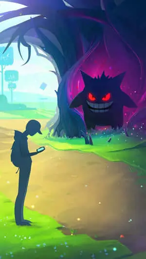 pokemon xy - a man standing in front of a tree