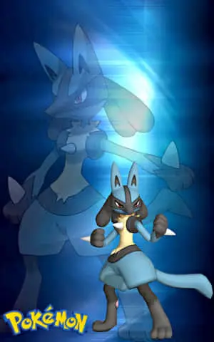 Pokemon Lucario With Silhouette