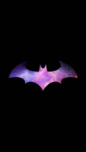 Purple Galaxy Batman Logo iPhone
