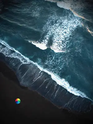 Rainbrow Umbrella Beach Wave iPhone