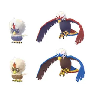  Caption: Stunning Illustration of Rufflet in its Shiny Form and Evolved Form, Braviary 