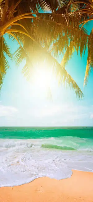 Serene iPhone X Wallpaper Featuring a Beautiful Beach Scenery