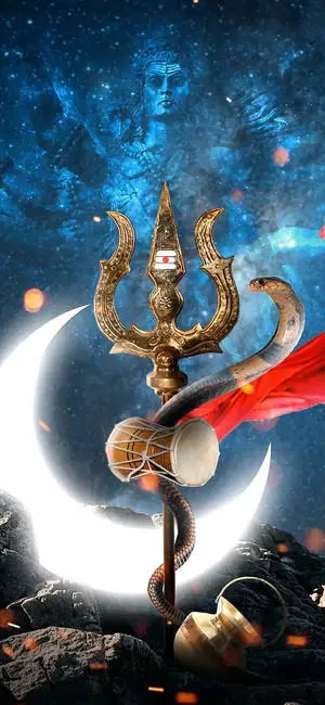 Shiva iPhone Trishula With Moon