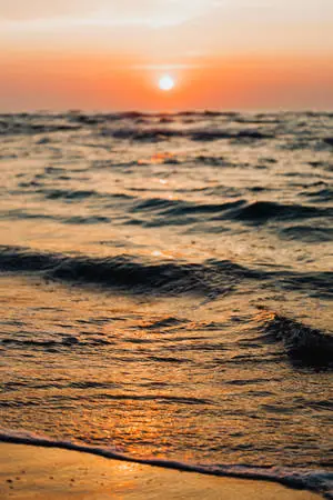 Sunset Over Beach Wave iPhone