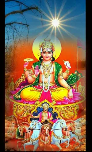 Surya Bhagwan Tree And Sun Background