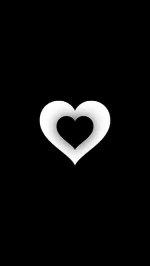 Thick White And Black Heart iPhone