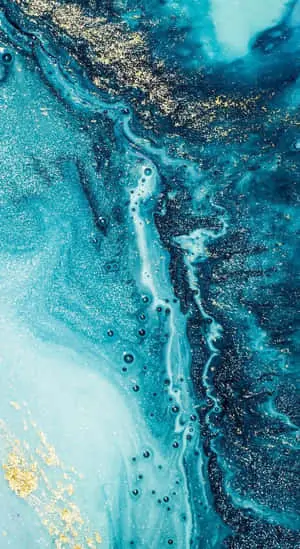a blue and gold abstract painting
